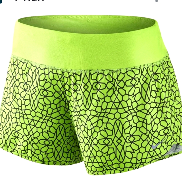 Women's Nike Neon Green & Black Dri-Fit Running Shorts, Small - Picture 1 of 11